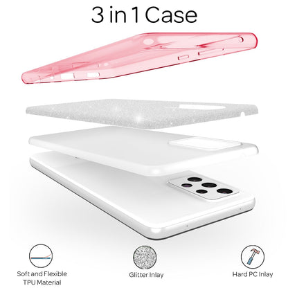NALIA Glitzerhülle für Samsung Galaxy A72 – Funkelnder Glitzer-Look & Grip – SHINEPOP (Silikon Case) – Marke aus Berlin