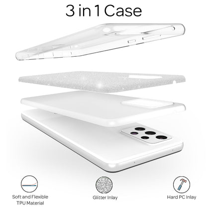 NALIA Glitzerhülle für Samsung Galaxy A72 – Funkelnder Glitzer-Look & Grip – SHINEPOP (Silikon Case) – Marke aus Berlin