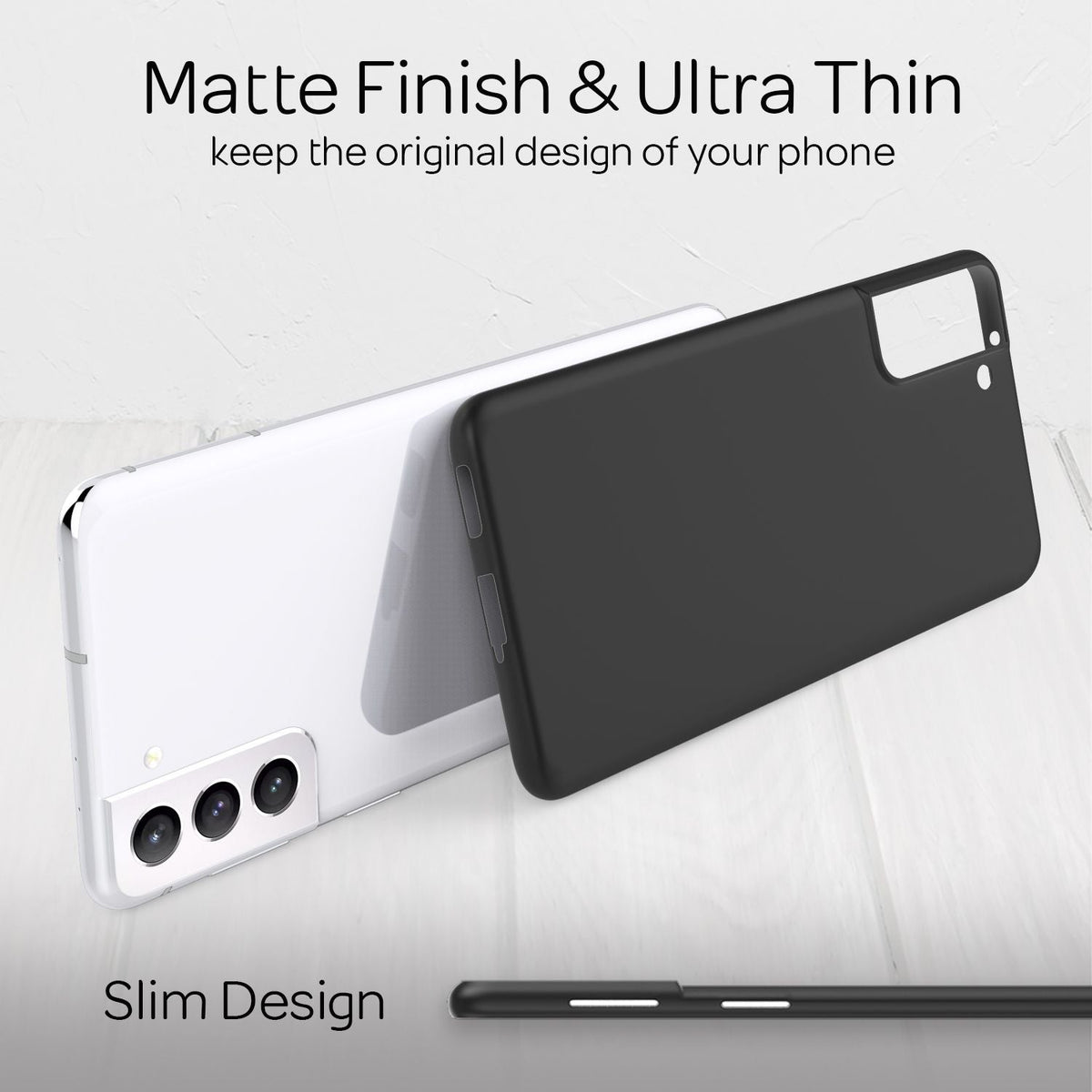NALIA Ultra Slim Hardcase für Samsung Galaxy S21 Plus – Matt & 0.3mm Dünn – PHANTOM (Dünnes Cover & Kamera-Vollschutz) – Marke aus Berlin