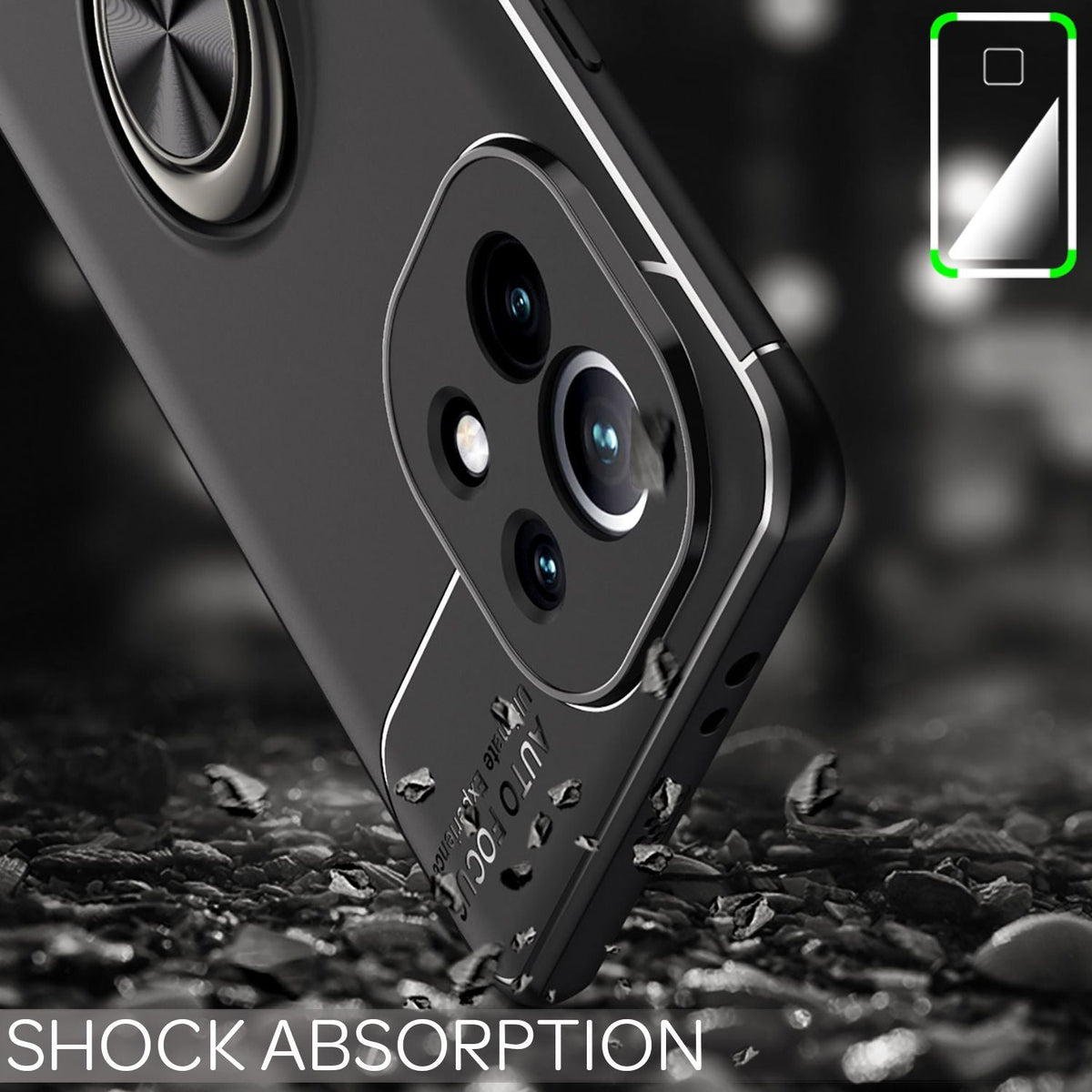 NALIA Ring Handyhülle kompatibel mit Xiaomi Mi 11 5G Hülle, Silikon Cover mit 360-Grad Finger-Halter für magnetische KFZ-Halterung, Kickstand Schutzhülle Phone Case Handy-Tasche Bumper
