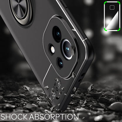 NALIA Ring Handyhülle kompatibel mit Xiaomi Mi 11 5G Hülle, Silikon Cover mit 360-Grad Finger-Halter für magnetische KFZ-Halterung, Kickstand Schutzhülle Phone Case Handy-Tasche Bumper