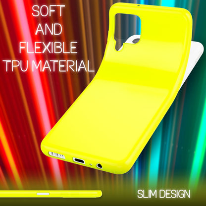 NALIA Neon Silikonhülle für Samsung Galaxy A22 4G – Soft-Touch & Signal-Neon – NEONSHOCK (Matte Schutzhülle) – Marke aus Berlin