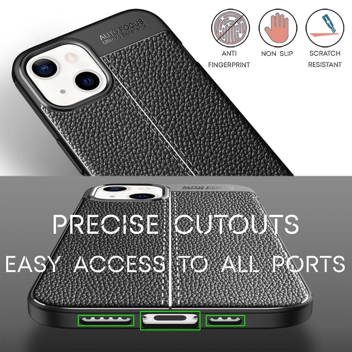 NALIA Leder-Optik Silikon Case für iPhone 13 – Griffig & Matt – BARRON Handyhülle (Anti-Fingerprint, Stoßfest & Robust) – Marke aus Berlin