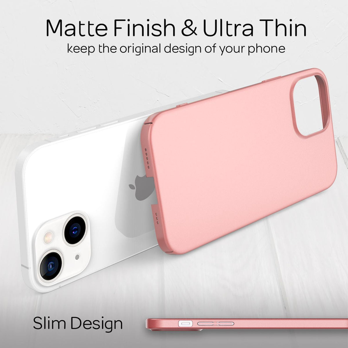 NALIA Ultra Slim Hardcase für iPhone 13 – Anti-Fingerabdruck & 0.5mm Dünn – PUREFIT (Matt & Leicht) – Marke aus Berlin