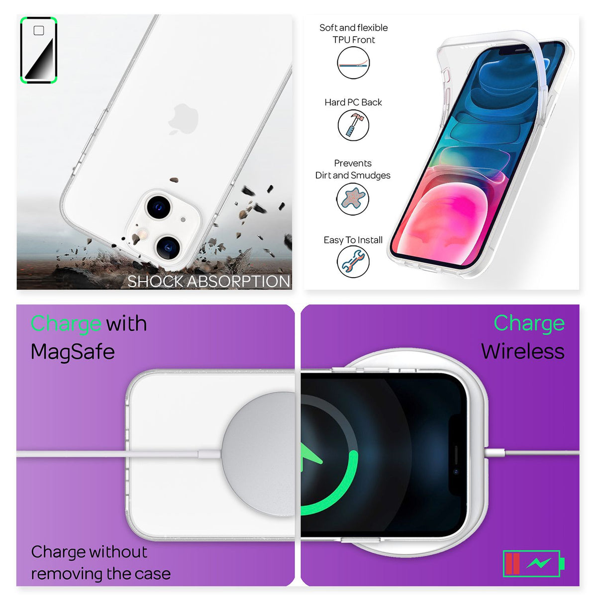 NALIA 360° Hülle für iPhone 13 Mini – Vorne & Hinten Schutz – 360GUARD (Full-Body Case) – Marke aus Berlin