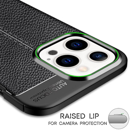 NALIA Leder-Optik Silikon Case für iPhone 13 Pro – Griffig & Matt – BARRON Handyhülle (Anti-Fingerprint, Stoßfest & Robust) – Marke aus Berlin