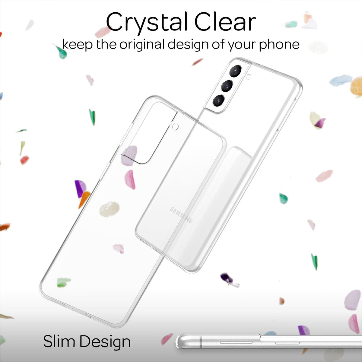 NALIA Transparente Silikonhülle für Samsung Galaxy S21 FE – Anti-Gelb & Rutschfest – GLAZE (Handyhülle Kristallklar, Schlank & Stoßfest) – Marke aus Berlin
