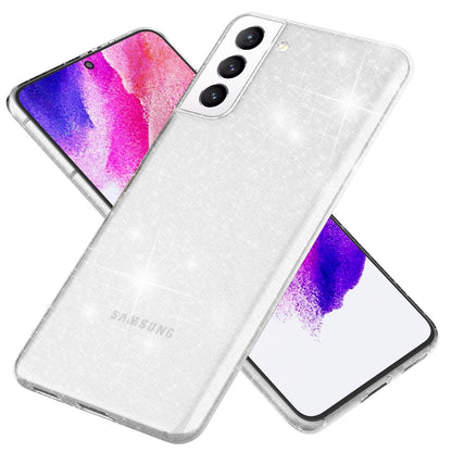 NALIA Glitzerhülle für Samsung Galaxy S21 FE – Funkelndes Silikon Case – DAZZLIN (Transparent & Stoßfest) – Marke aus Berlin