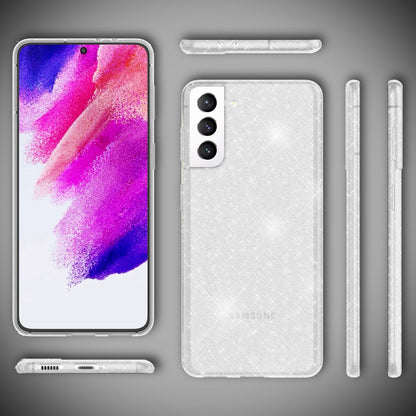 NALIA Glitzerhülle für Samsung Galaxy S21 FE – Funkelndes Silikon Case – DAZZLIN (Transparent & Stoßfest) – Marke aus Berlin