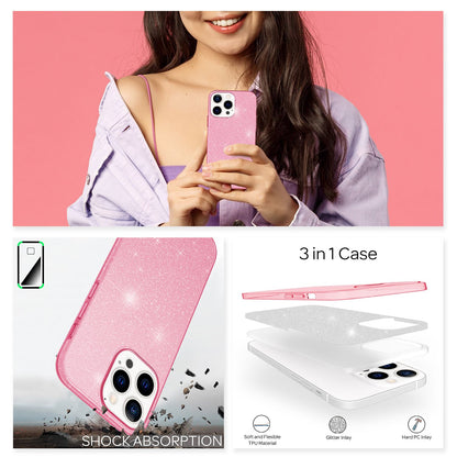NALIA Glitzerhülle für iPhone 13 Pro Max – Funkelnder Glitzer-Look & Grip – SHINEPOP (Silikon Case) – Marke aus Berlin