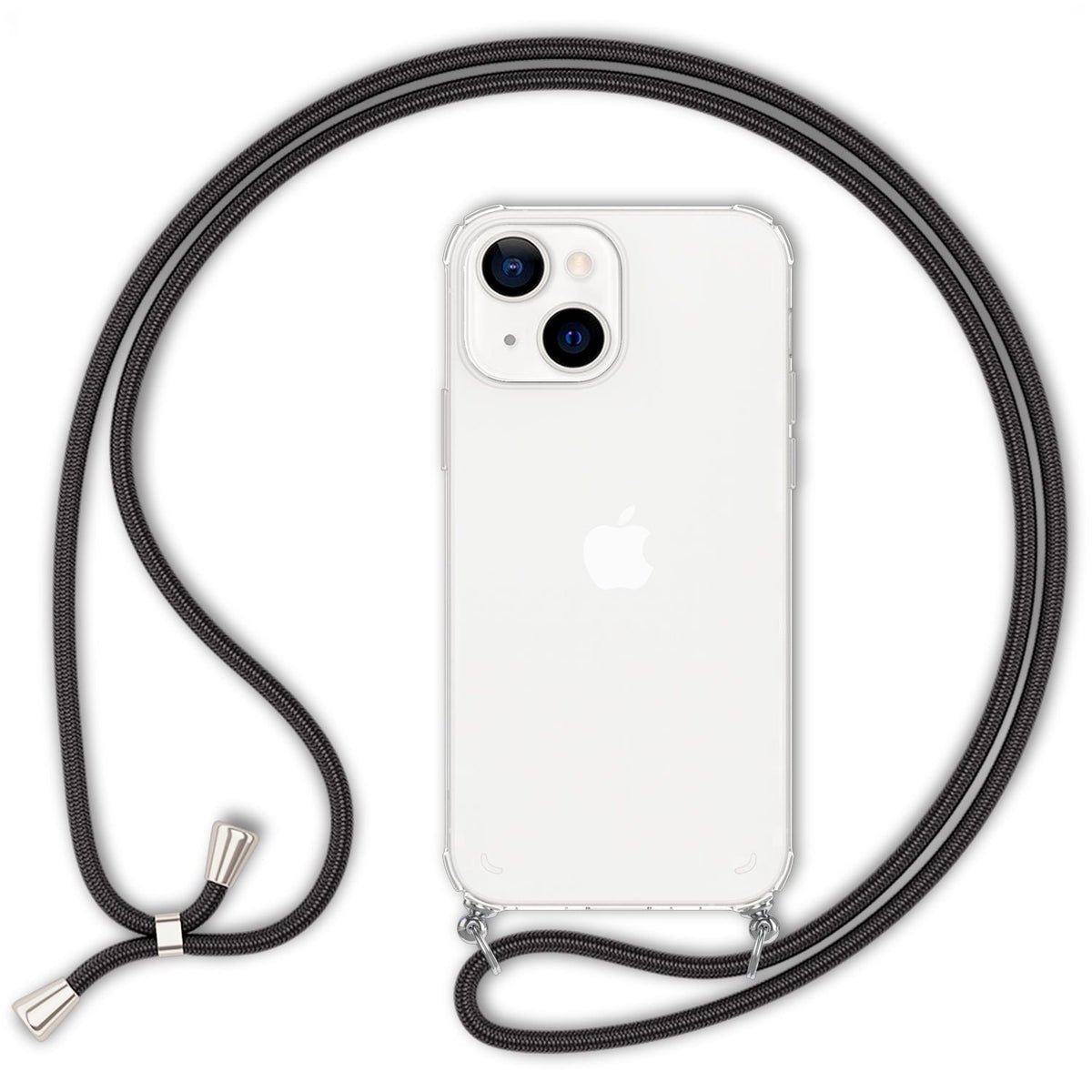 NALIA Handykette für iPhone 13 – Transparentes Hybrid-Case & Band – HANGIT (Anti-Gelb Rückseite & Verstellbar) – Marke aus Berlin