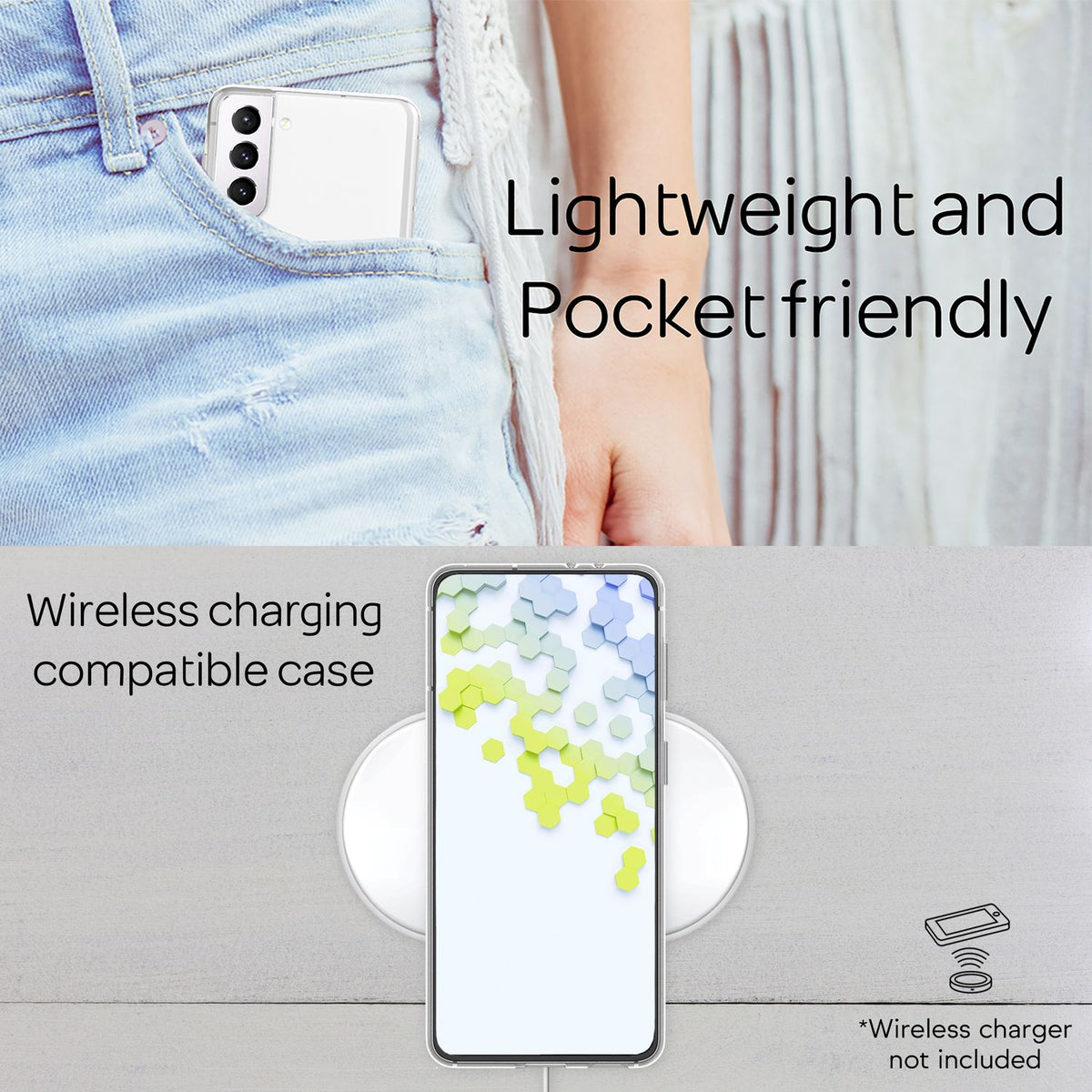 NALIA Transparente Silikonhülle für Samsung Galaxy S22 – Anti-Gelb & Rutschfest – GLAZE (Handyhülle Kristallklar, Schlank & Stoßfest) – Marke aus Berlin