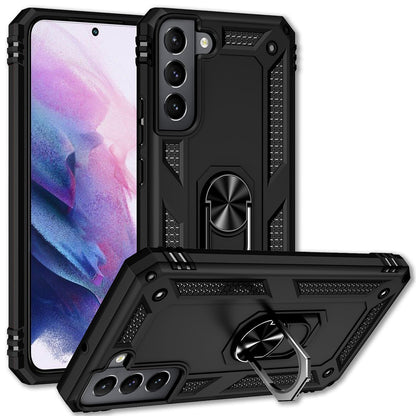 NALIA Panzerhülle für Samsung Galaxy S22 – Ring-Ständer 360° & Magnet-Halterung Kompatibel – RINGDEFEND (Stoßfestes Outdoor Case) – Marke aus Berlin