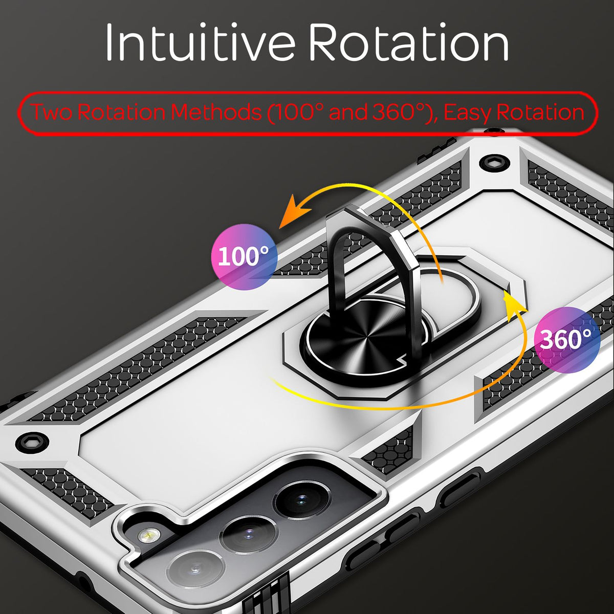 NALIA Panzerhülle für Samsung Galaxy S22 – Ring-Ständer 360° & Magnet-Halterung Kompatibel – RINGDEFEND (Stoßfestes Outdoor Case) – Marke aus Berlin