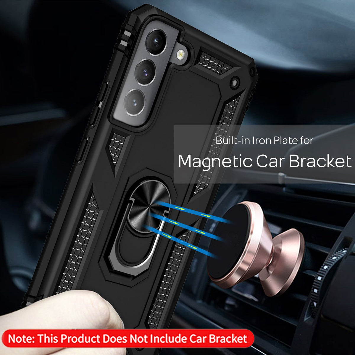 NALIA Panzerhülle für Samsung Galaxy S22 – Ring-Ständer 360° & Magnet-Halterung Kompatibel – RINGDEFEND (Stoßfestes Outdoor Case) – Marke aus Berlin