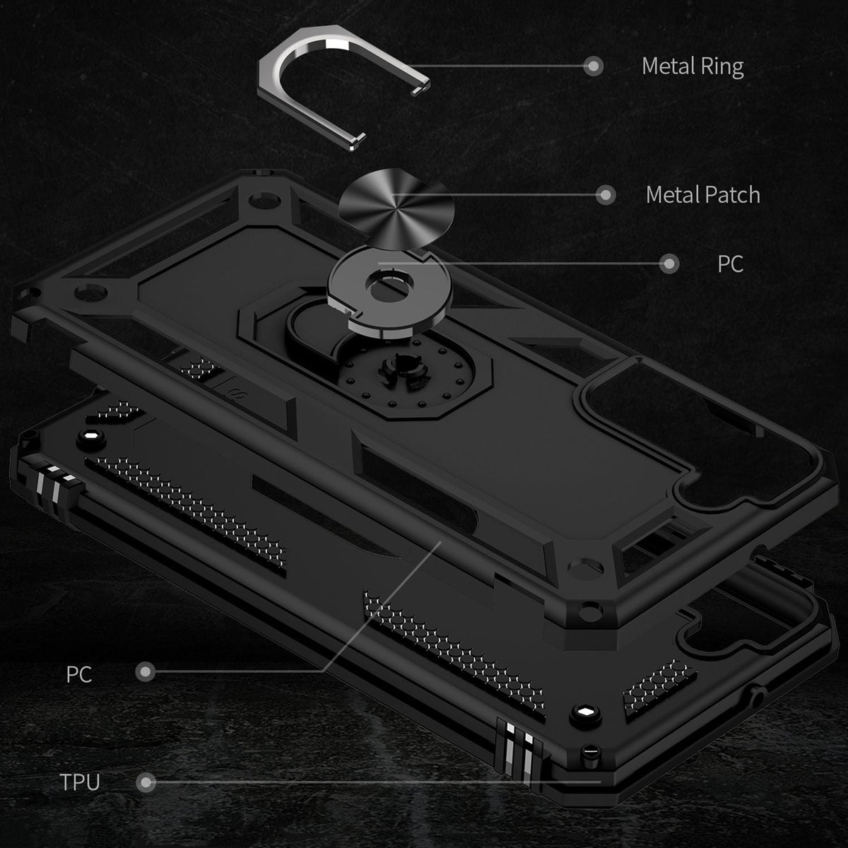 NALIA Panzerhülle für Samsung Galaxy S22 – Ring-Ständer 360° & Magnet-Halterung Kompatibel – RINGDEFEND (Stoßfestes Outdoor Case) – Marke aus Berlin