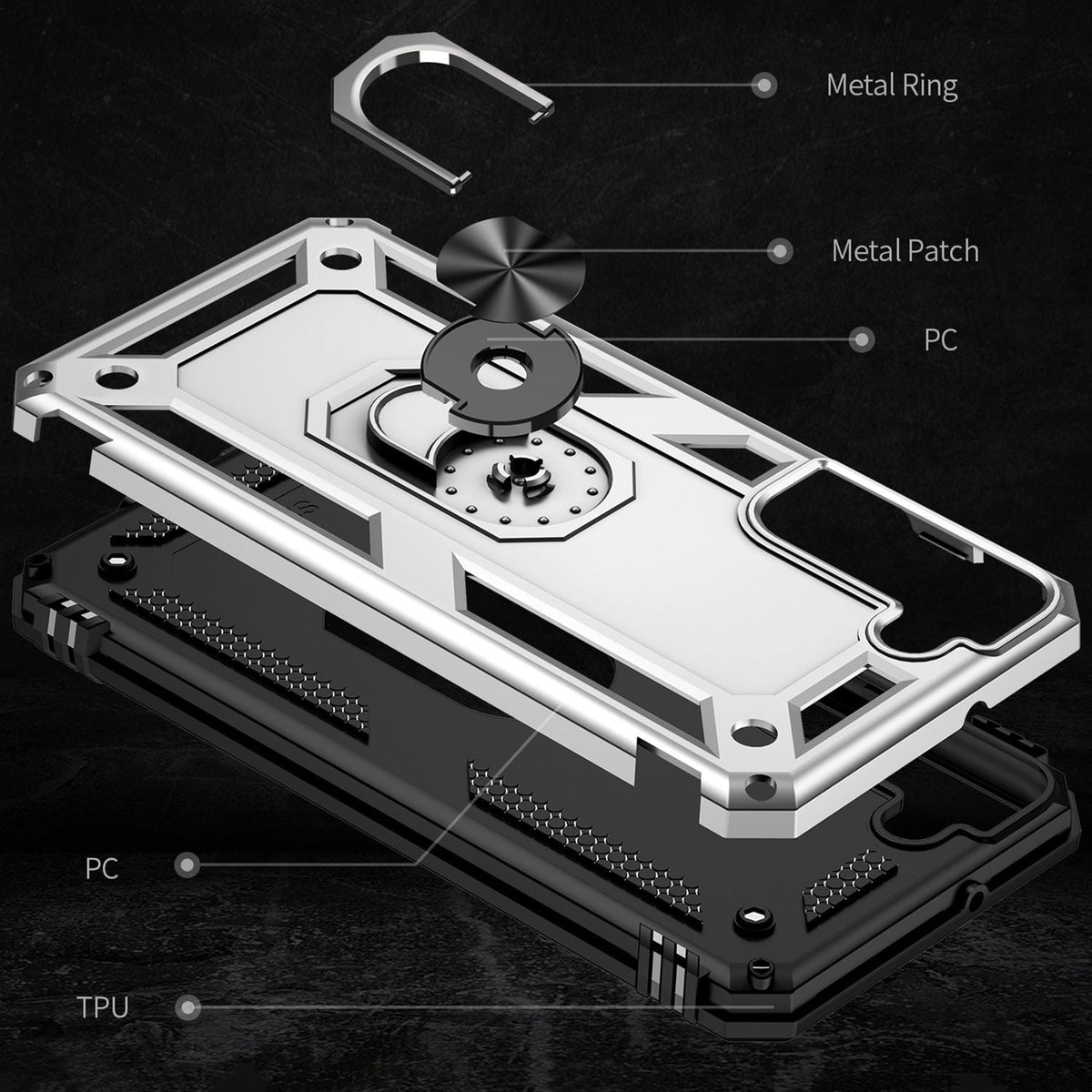 NALIA Panzerhülle für Samsung Galaxy S22 – Ring-Ständer 360° & Magnet-Halterung Kompatibel – RINGDEFEND (Stoßfestes Outdoor Case) – Marke aus Berlin