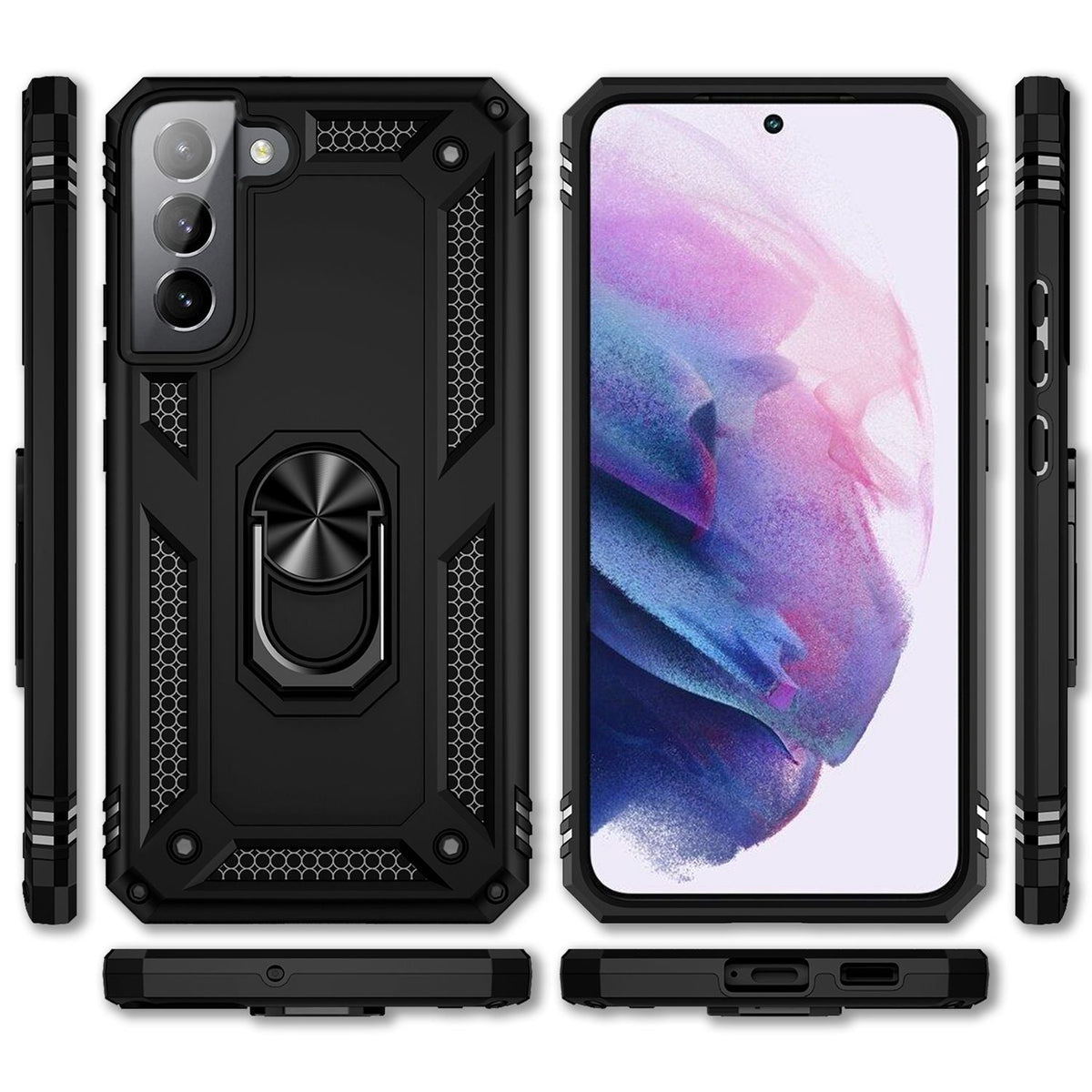NALIA Panzerhülle für Samsung Galaxy S22 – Ring-Ständer 360° & Magnet-Halterung Kompatibel – RINGDEFEND (Stoßfestes Outdoor Case) – Marke aus Berlin