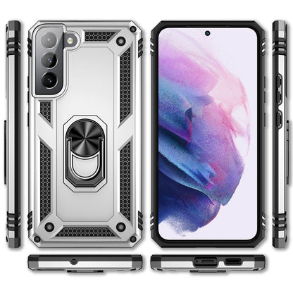 NALIA Panzerhülle für Samsung Galaxy S22 – Ring-Ständer 360° & Magnet-Halterung Kompatibel – RINGDEFEND (Stoßfestes Outdoor Case) – Marke aus Berlin