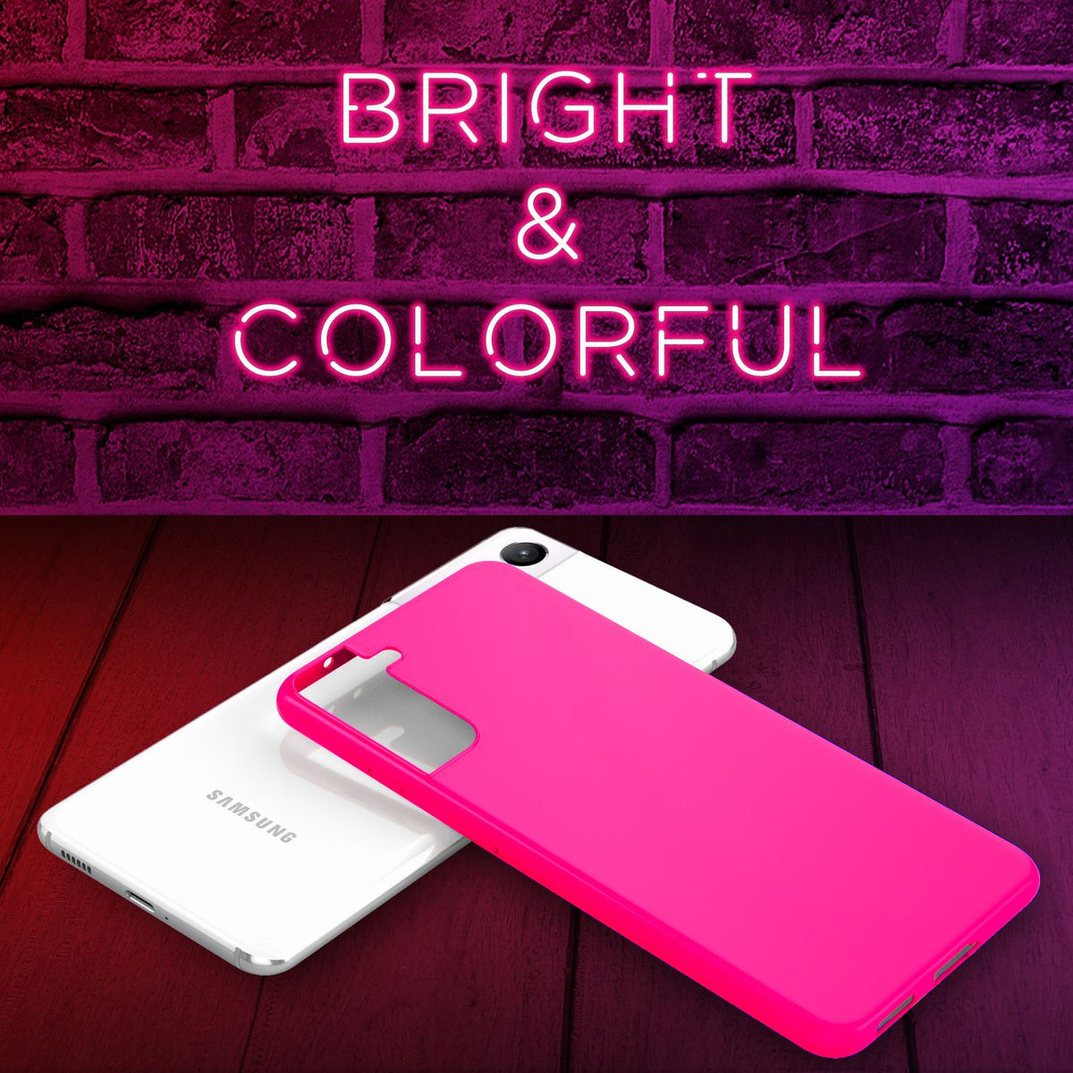 NALIA Neon Silikonhülle für Samsung Galaxy S22 – Soft-Touch & Signal-Neon – NEONSHOCK (Matte Schutzhülle) – Marke aus Berlin