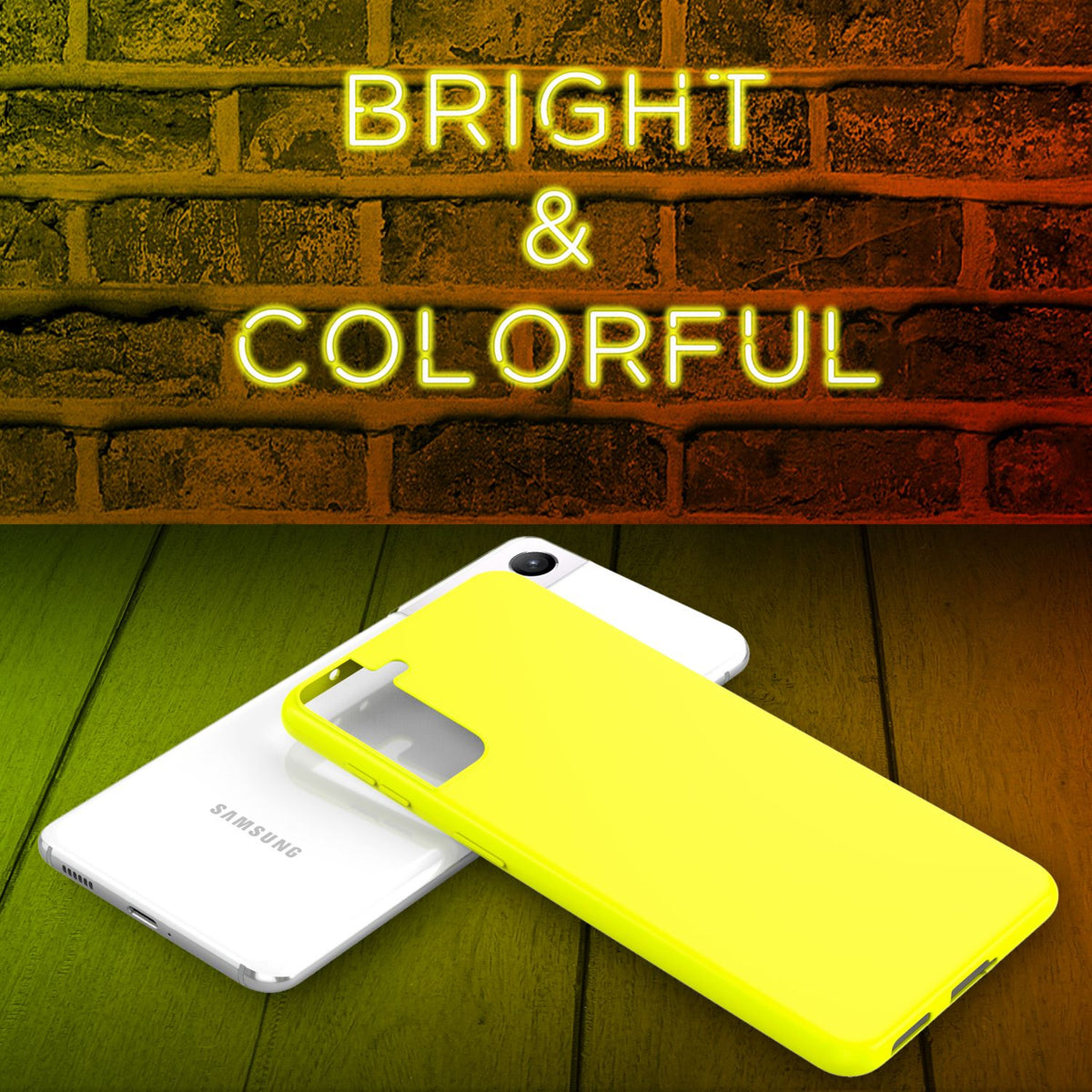 NALIA Neon Silikonhülle für Samsung Galaxy S22 – Soft-Touch & Signal-Neon – NEONSHOCK (Matte Schutzhülle) – Marke aus Berlin