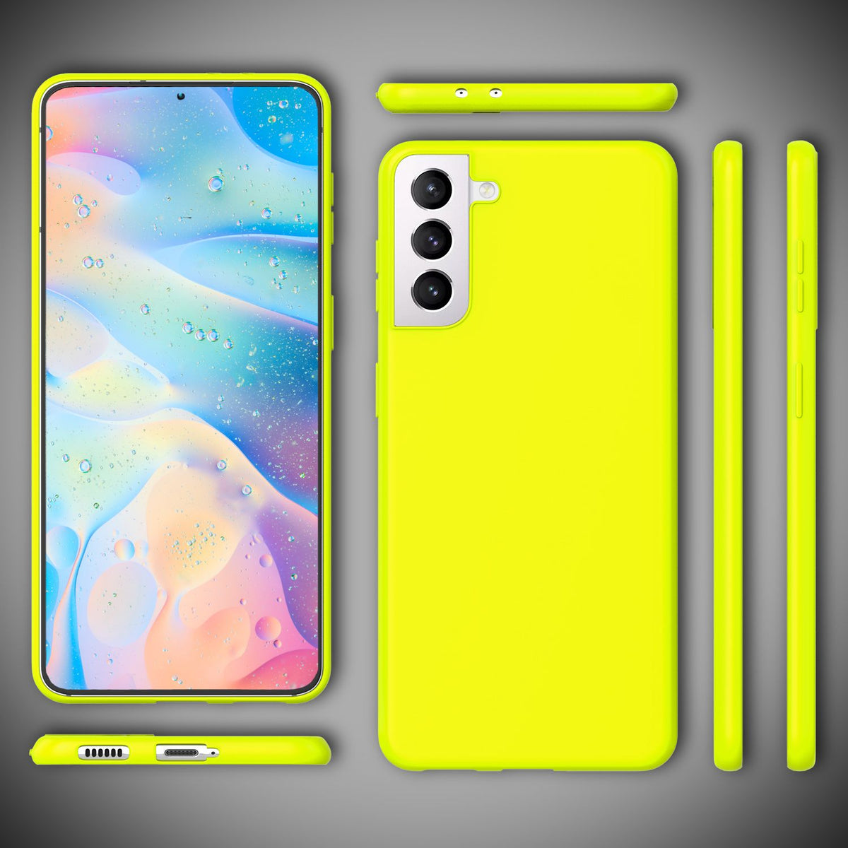 NALIA Neon Silikonhülle für Samsung Galaxy S22 – Soft-Touch & Signal-Neon – NEONSHOCK (Matte Schutzhülle) – Marke aus Berlin