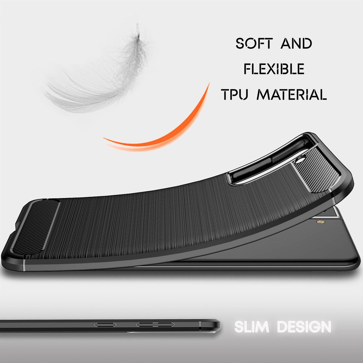 NALIA Silikonhülle für Samsung Galaxy S22 – Rutschfest & Matt – VORTEX (Gebürstete Optik & Carbon Design) – Marke aus Berlin