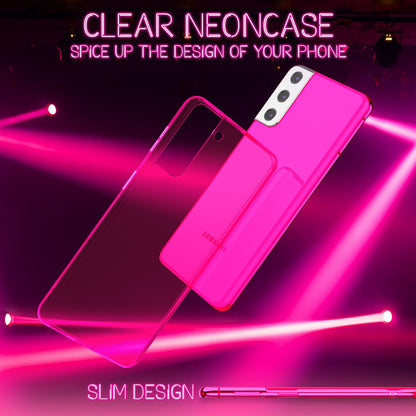 NALIA Neon Silikonhülle für Samsung Galaxy S22 Plus – Knallige Signal-Farbe & Linsenschutz – VIBE (Transparentes Case) – Marke aus Berlin