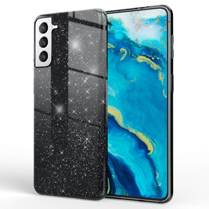 NALIA Glitzerhülle für Samsung Galaxy S22 Plus – Funkelnder Glitzer-Look & Grip – SHINEPOP (Silikon Case) – Marke aus Berlin