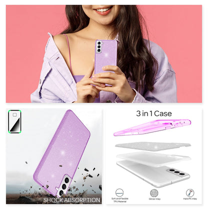 NALIA Glitzerhülle für Samsung Galaxy S22 Plus – Funkelnder Glitzer-Look & Grip – SHINEPOP (Silikon Case) – Marke aus Berlin