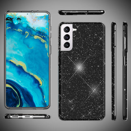 NALIA Glitzerhülle für Samsung Galaxy S22 Plus – Funkelnder Glitzer-Look & Grip – SHINEPOP (Silikon Case) – Marke aus Berlin