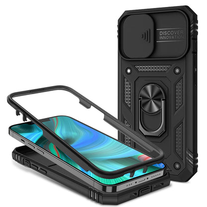 NALIA Military-Style Ringhülle kompatibel mit iPhone 13 Pro Hülle, Extrem Schützend mit Display-Rahmen & Kamera-Abdeckung, 360° Ring für Standfunktion & KFZ-Halterung, Hardcase Robust