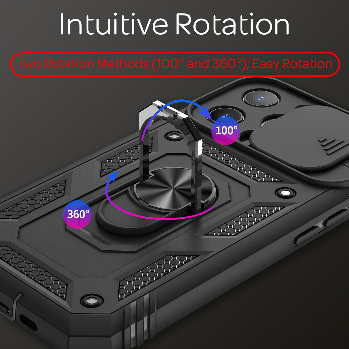 NALIA Military-Style Ringhülle kompatibel mit iPhone 13 Pro Hülle, Extrem Schützend mit Display-Rahmen & Kamera-Abdeckung, 360° Ring für Standfunktion & KFZ-Halterung, Hardcase Robust