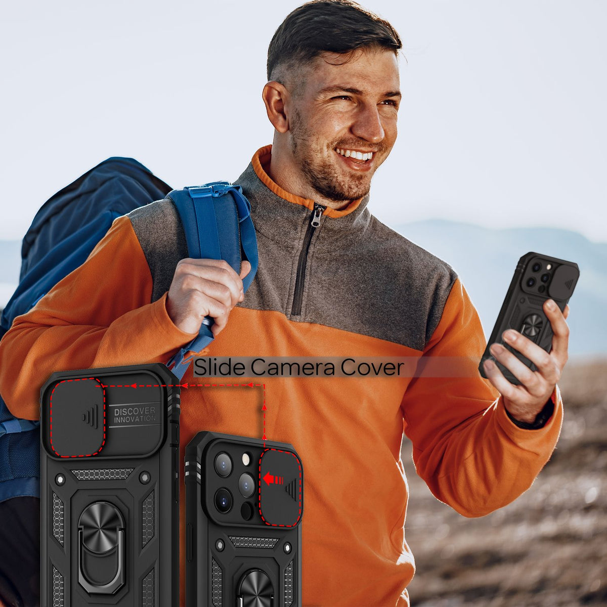 NALIA Military-Style Ringhülle kompatibel mit iPhone 13 Pro Max Hülle, Extrem Schützend mit Display-Rahmen & Kamera-Abdeckung, 360° Ring für Standfunktion & KFZ-Halter, Hardcase Robust