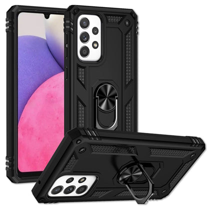 NALIA Panzerhülle für Samsung Galaxy A33 – Ring-Ständer 360° & Magnet-Halterung Kompatibel – RINGDEFEND (Stoßfestes Outdoor Case) – Marke aus Berlin