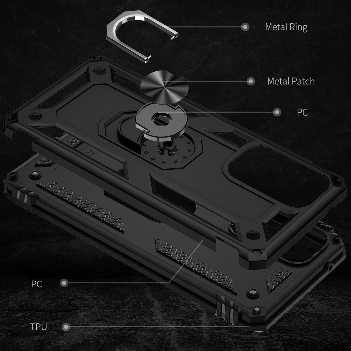 NALIA Panzerhülle für Samsung Galaxy A33 – Ring-Ständer 360° & Magnet-Halterung Kompatibel – RINGDEFEND (Stoßfestes Outdoor Case) – Marke aus Berlin