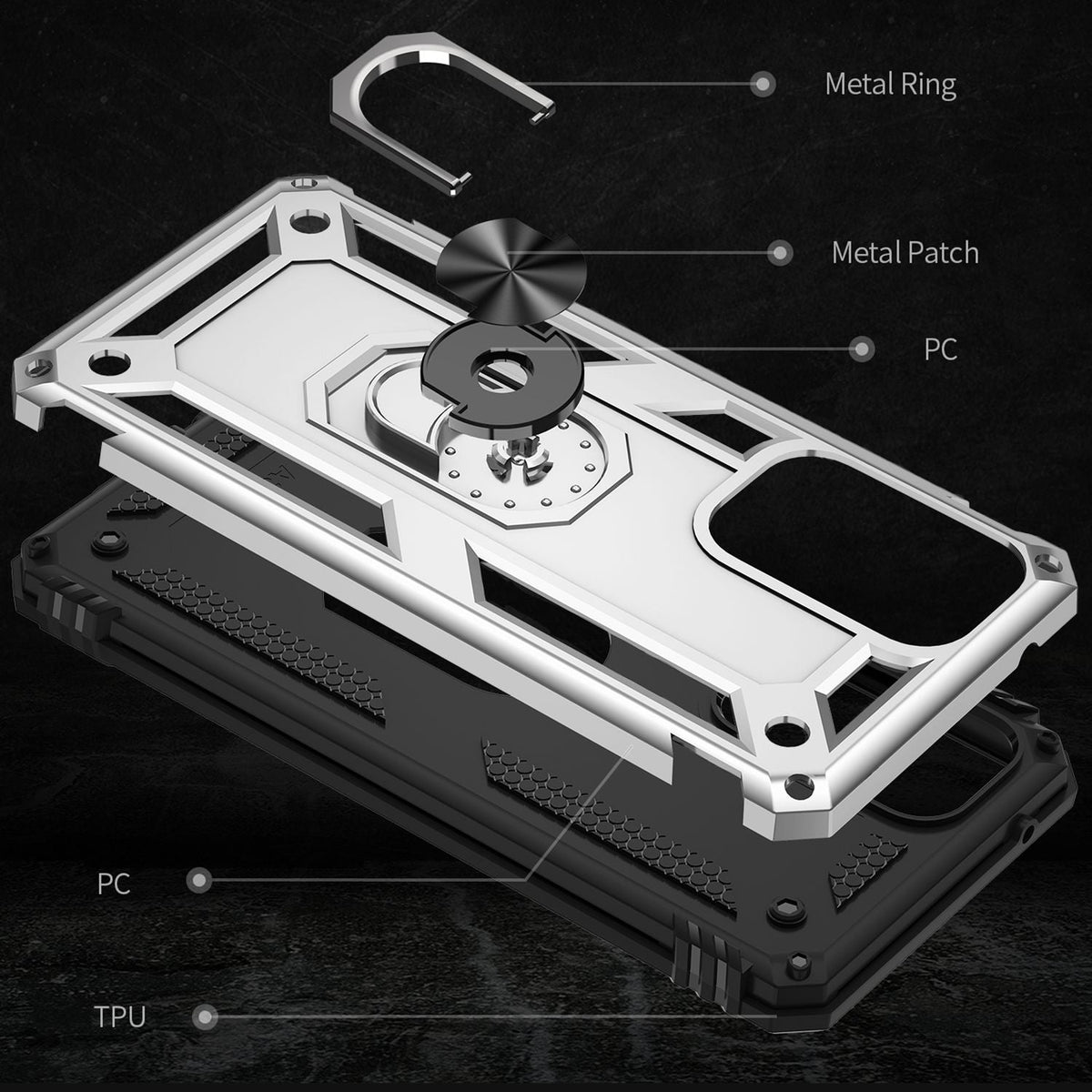 NALIA Panzerhülle für Samsung Galaxy A33 – Ring-Ständer 360° & Magnet-Halterung Kompatibel – RINGDEFEND (Stoßfestes Outdoor Case) – Marke aus Berlin