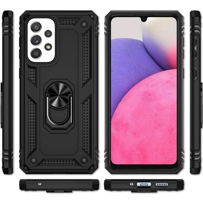NALIA Panzerhülle für Samsung Galaxy A33 – Ring-Ständer 360° & Magnet-Halterung Kompatibel – RINGDEFEND (Stoßfestes Outdoor Case) – Marke aus Berlin