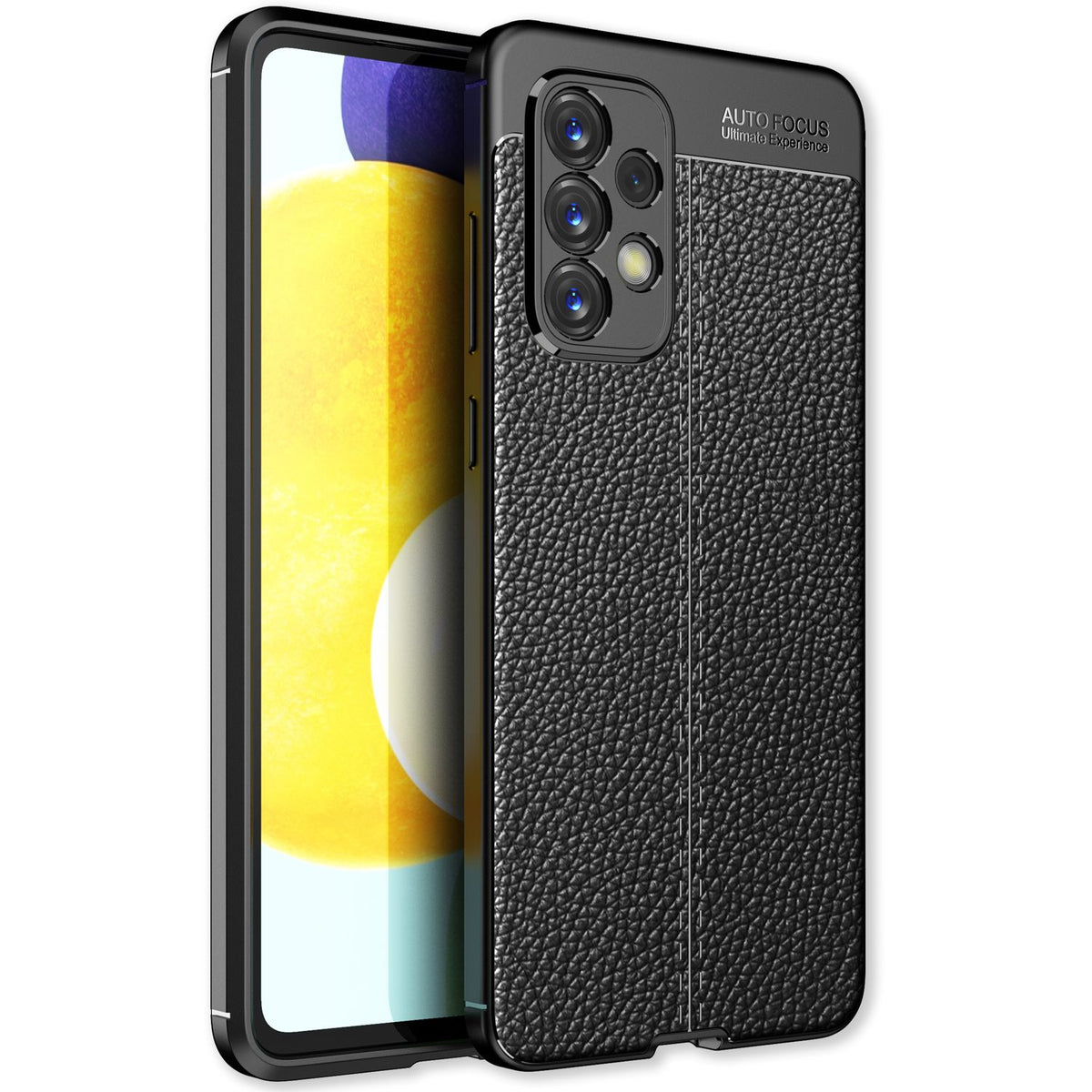 NALIA Leder Look Case kompatibel mit Samsung Galaxy A33 Hülle, Schwarze Silikonhülle Anti-Fingerabdruck Rutschfest Robust Stoßfest, Soft Case Dünne Handyhülle Cover Schutzhülle Bumper Backcover