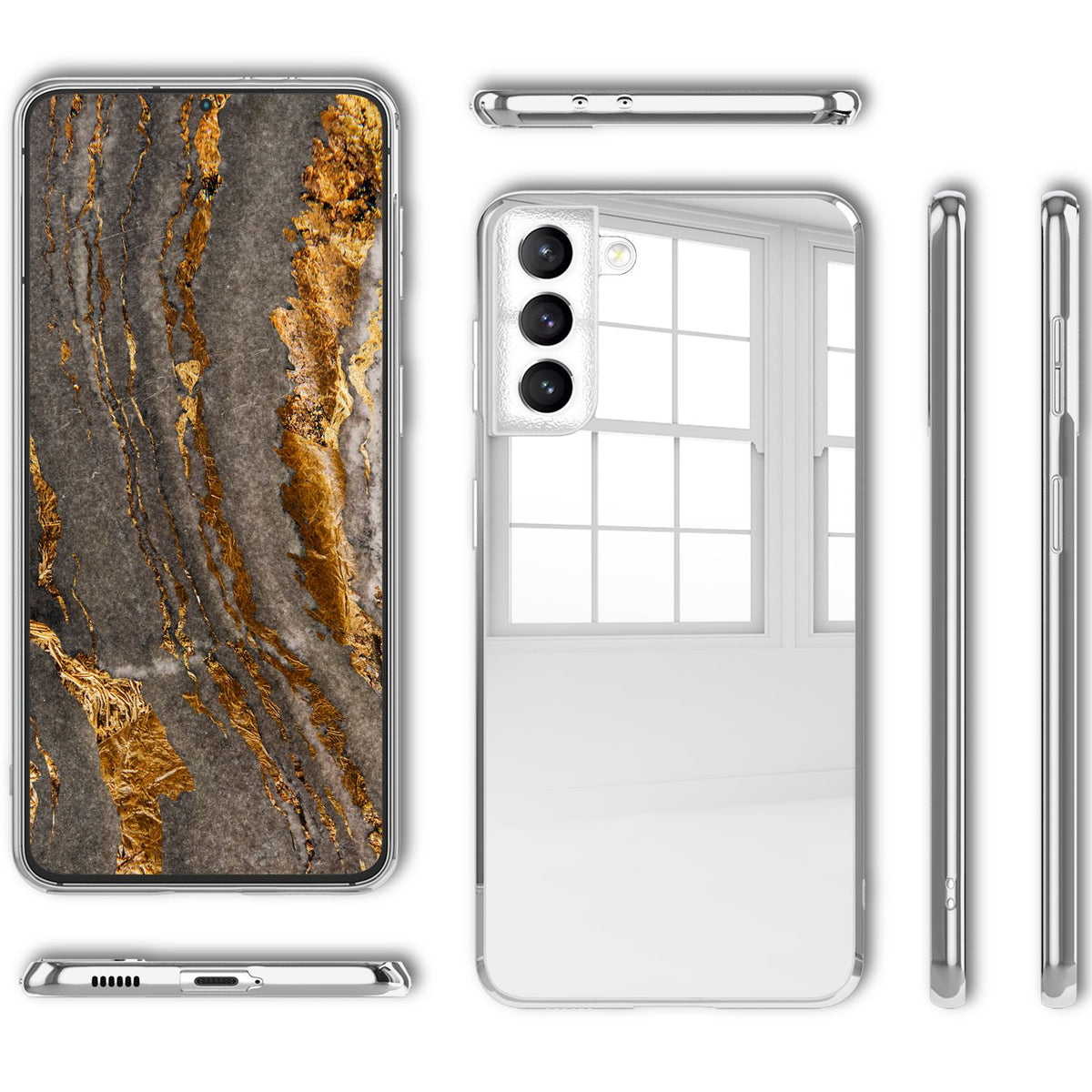 NALIA Spiegelhülle für Samsung Galaxy S22 Plus – Echtes Glas (9H Spiegel & Kratzfest) – RAYN (Premium Hardcase & Silikon Bumper) – Marke aus Berlin