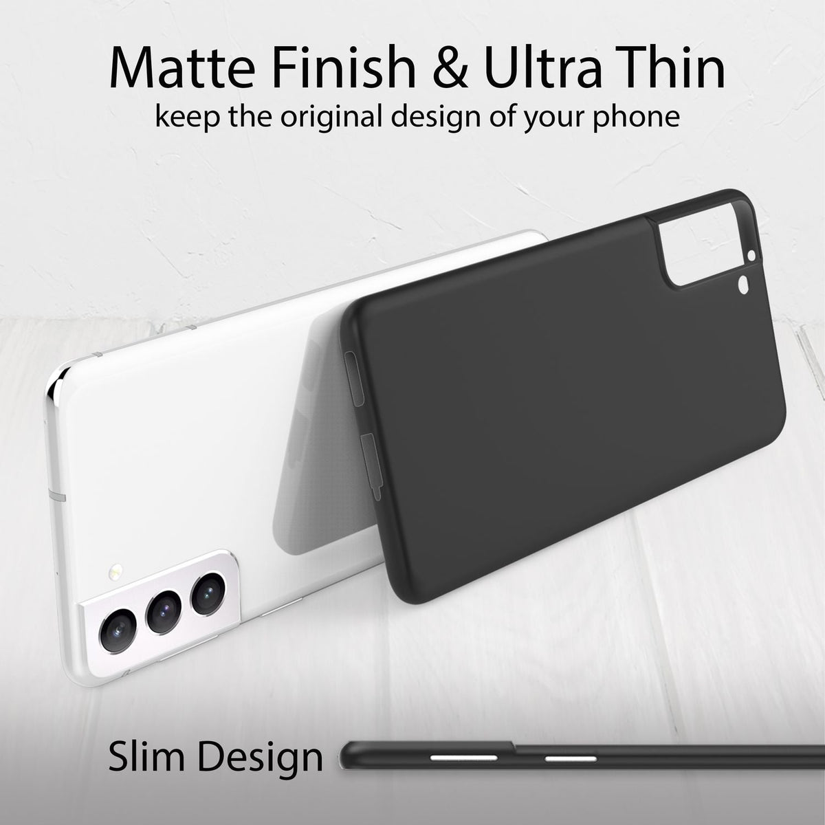 NALIA Ultra Slim Hardcase für Samsung Galaxy S22 – Matt & 0.3mm Dünn – PHANTOM (Dünnes Cover & Kamera-Vollschutz) – Marke aus Berlin