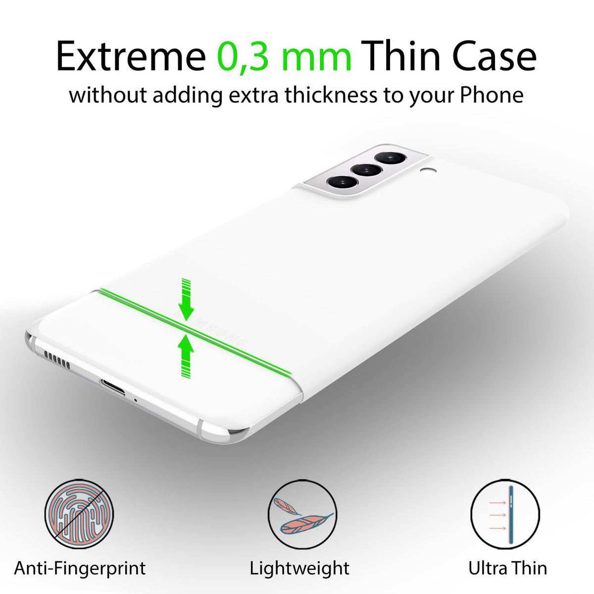 NALIA Ultra Slim Hardcase für Samsung Galaxy S22 – Matt & 0.3mm Dünn – PHANTOM (Dünnes Cover & Kamera-Vollschutz) – Marke aus Berlin