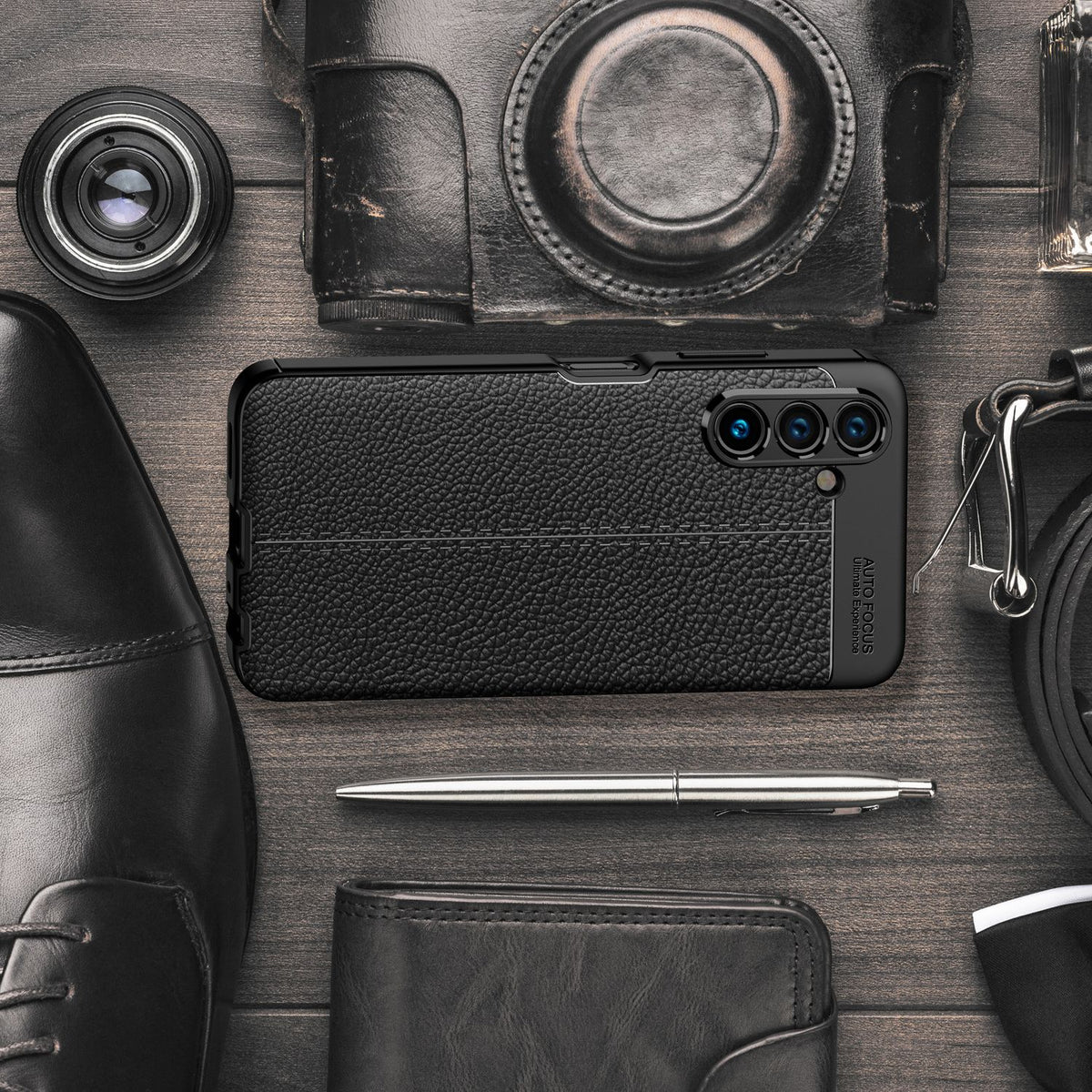 NALIA Leder Look Case kompatibel mit Samsung Galaxy A13 5G Hülle, Schwarze Silikonhülle Anti-Fingerabdruck Rutschfest Robust Stoßfest, Soft Case Dünne Handyhülle Cover Schutzhülle Handy-Tasche