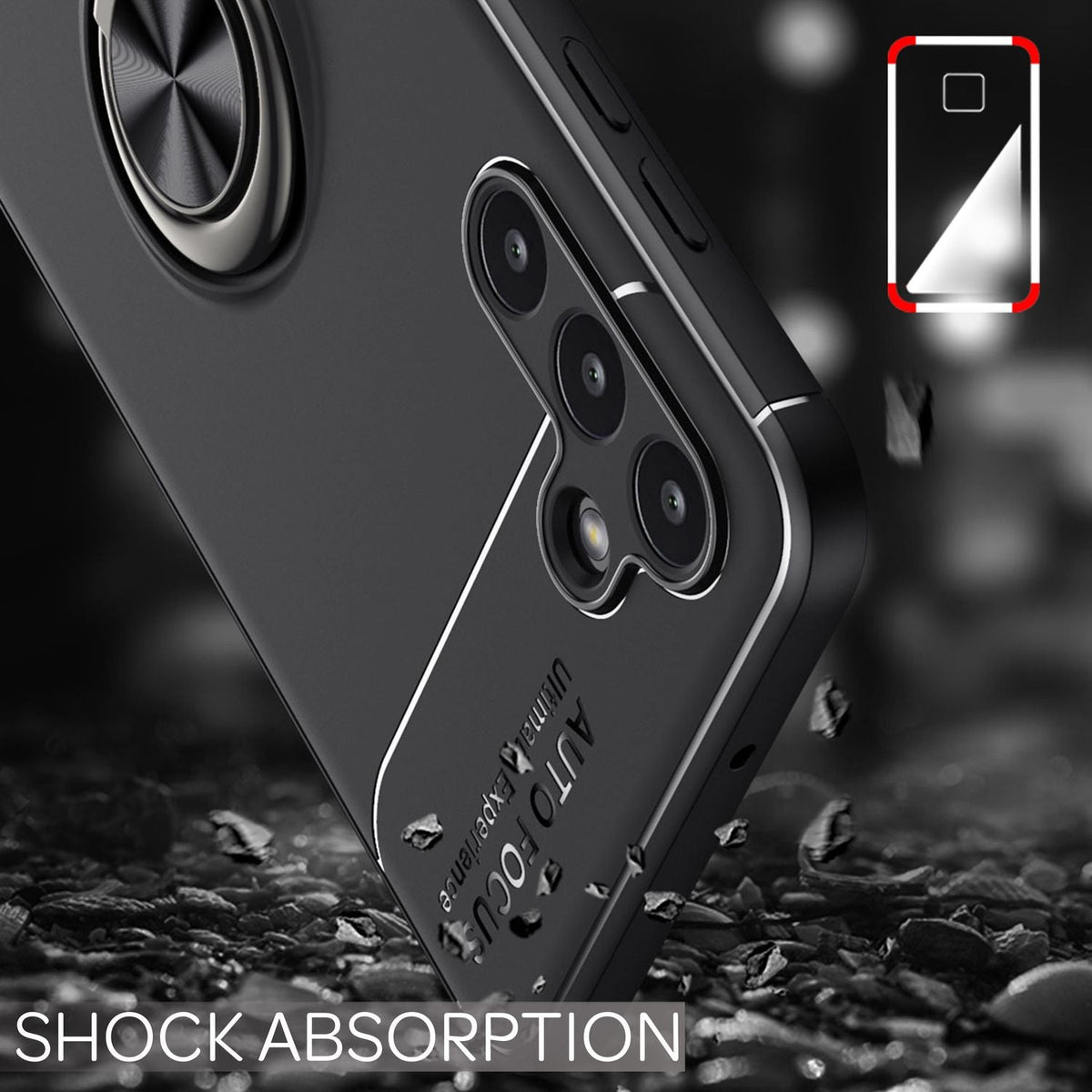 NALIA Ringhülle für Samsung Galaxy A13 5G – Ring-Ständer 360° & für Magnet-Halter – GRIP360 (Mattiertes Silikon Case) – Marke aus Berlin