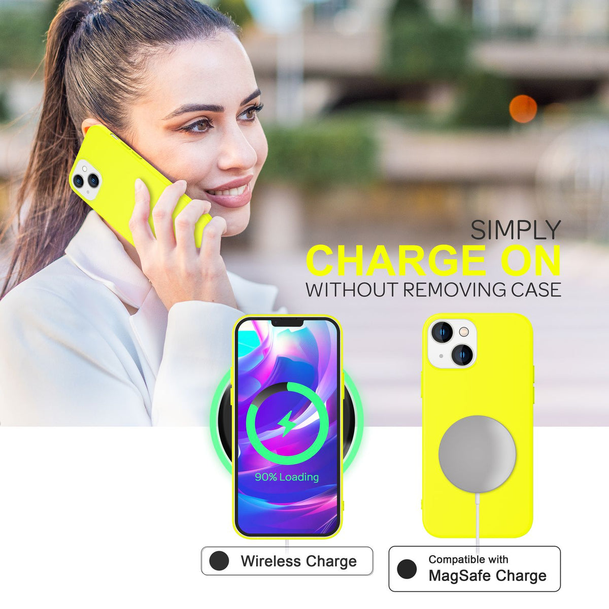 NALIA Neon Silikonhülle für iPhone 14 – Soft-Touch & Signal-Neon – NEONSHOCK (Matte Schutzhülle) – Marke aus Berlin