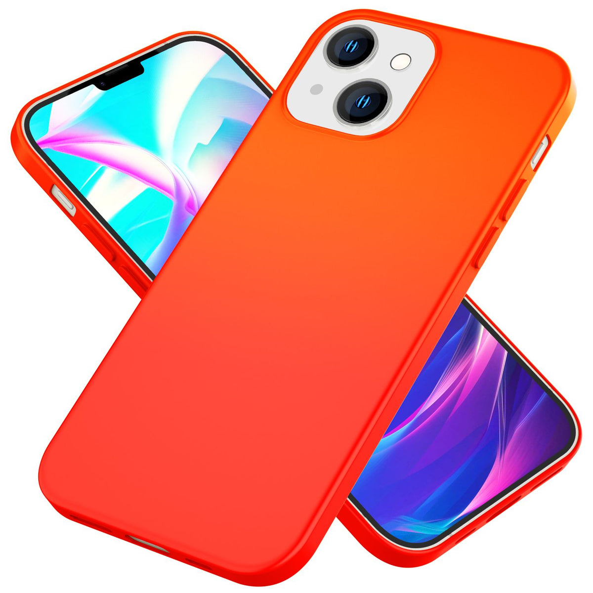 NALIA Neon Silikonhülle für iPhone 14 – Soft-Touch & Signal-Neon – NEONSHOCK (Matte Schutzhülle) – Marke aus Berlin