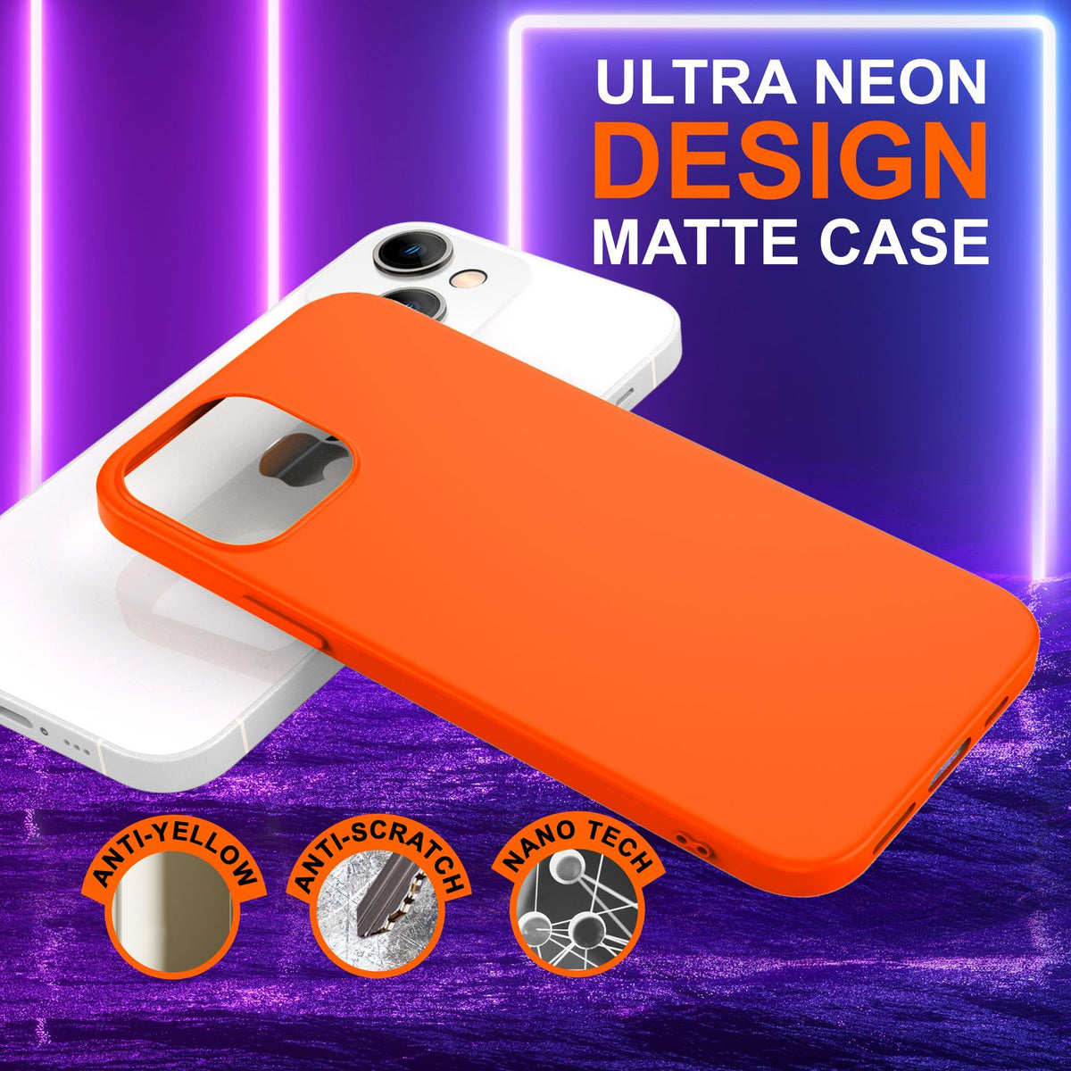 NALIA Neon Silikonhülle für iPhone 14 – Soft-Touch & Signal-Neon – NEONSHOCK (Matte Schutzhülle) – Marke aus Berlin