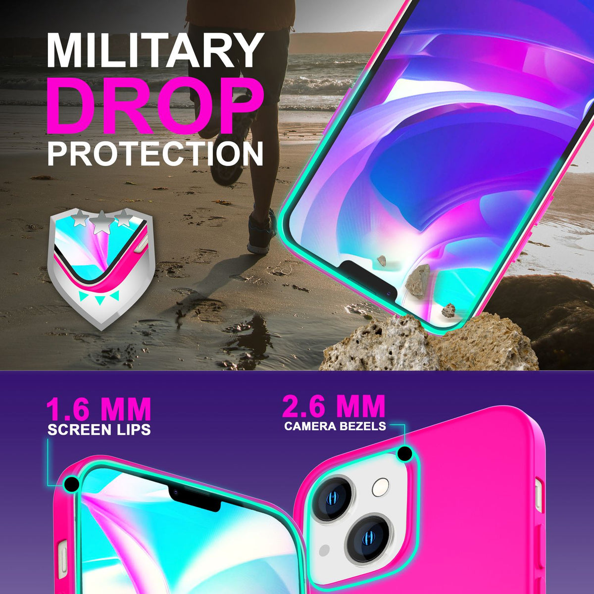 NALIA Neon Silikonhülle für iPhone 14 – Soft-Touch & Signal-Neon – NEONSHOCK (Matte Schutzhülle) – Marke aus Berlin