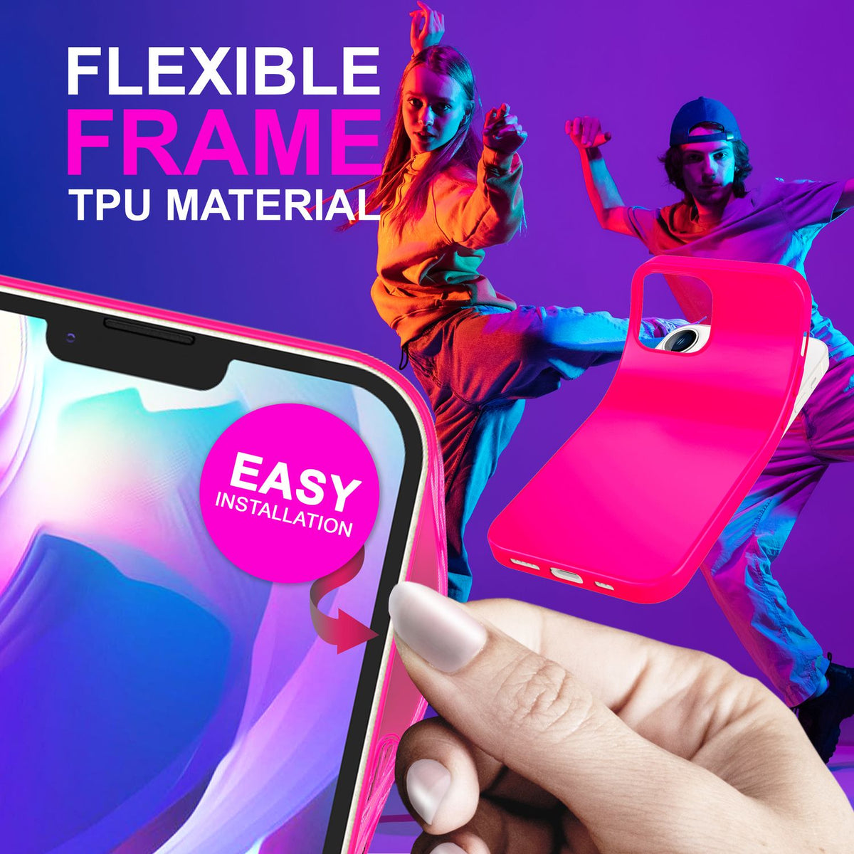 NALIA Neon Silikonhülle für iPhone 14 – Soft-Touch & Signal-Neon – NEONSHOCK (Matte Schutzhülle) – Marke aus Berlin