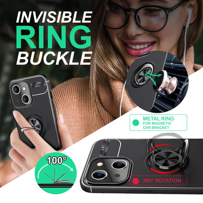 NALIA Ringhülle für iPhone 14 – Ring-Ständer 360° & für Magnet-Halter – GRIP360 (Mattiertes Silikon Case) – Marke aus Berlin